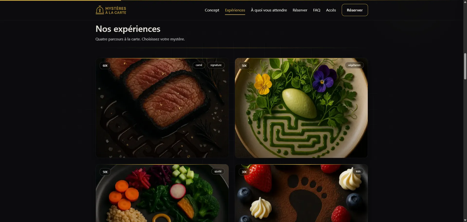 Navigation mobile avec accès rapide aux sections clés